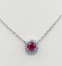 Load image into Gallery viewer, Ruby Necklace - 14K White Gold