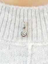 Load image into Gallery viewer, 14K White Gold Diamond Solitaire Necklace