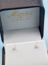 Load image into Gallery viewer, .20 Carat Lab Created Diamond Martini Setting Stud Earrings - 14K White Gold