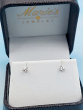 Load image into Gallery viewer, .20 Carat Lab Created Diamond Martini Setting Stud Earrings - 14K White Gold