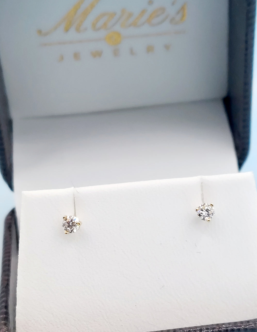 .20 Carat Lab Created Diamond Martini Setting Stud Earrings - 14K Yellow Gold