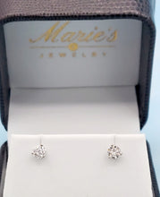 Load image into Gallery viewer, .30 Carat Lab Created Diamond Martini Setting Stud Earrings - 14K White Gold