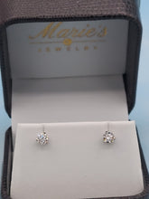 Load image into Gallery viewer, .30 Carat Lab Created Diamond Martini Setting Stud Earrings - 14K White Gold