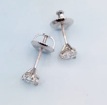 Load image into Gallery viewer, .30 Carat Lab Created Diamond Martini Setting Stud Earrings - 14K White Gold