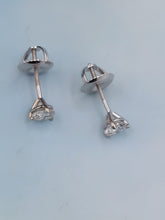 Load image into Gallery viewer, .30 Carat Lab Created Diamond Martini Setting Stud Earrings - 14K White Gold