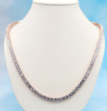 Load image into Gallery viewer, 24" Rose Gold Tennis CZ Necklace - Rose Gold Sterling Silver