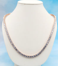 Load image into Gallery viewer, 24" Rose Gold Tennis CZ Necklace - Rose Gold Sterling Silver