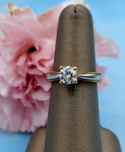 Load image into Gallery viewer, Two Tone Round Brilliant Diamond Engagement Ring - 14K Yellow &amp; White Gold