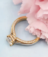 Load image into Gallery viewer, Two Tone Round Brilliant Diamond Engagement Ring - 14K Yellow &amp; White Gold