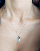 Load image into Gallery viewer, Diamond Feather Pendant &amp; Chain - 14K White Gold