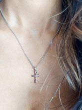 Load image into Gallery viewer, Small Polished Cross Pendant &amp; Chain - Sterling Silver