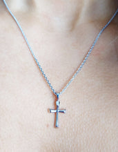 Load image into Gallery viewer, Small Polished Cross Pendant &amp; Chain - Sterling Silver