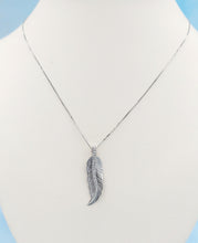 Load image into Gallery viewer, Diamond Feather Pendant &amp; Chain - 14K White Gold