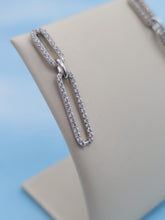 Load image into Gallery viewer, CZ Paperclip Link Earrings - Sterling Silver