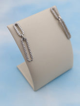 Load image into Gallery viewer, CZ Paperclip Link Earrings - Sterling Silver