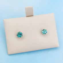 Load image into Gallery viewer, Green Tourmaline Stud Earring - 14K White Gold