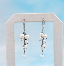 Load image into Gallery viewer, Crystal &amp; Freshwater Pearl Drop Earrings - Sterling Silver