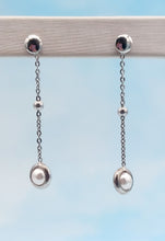 Load image into Gallery viewer, Pearl Dangle Earrings-Sterling Silver