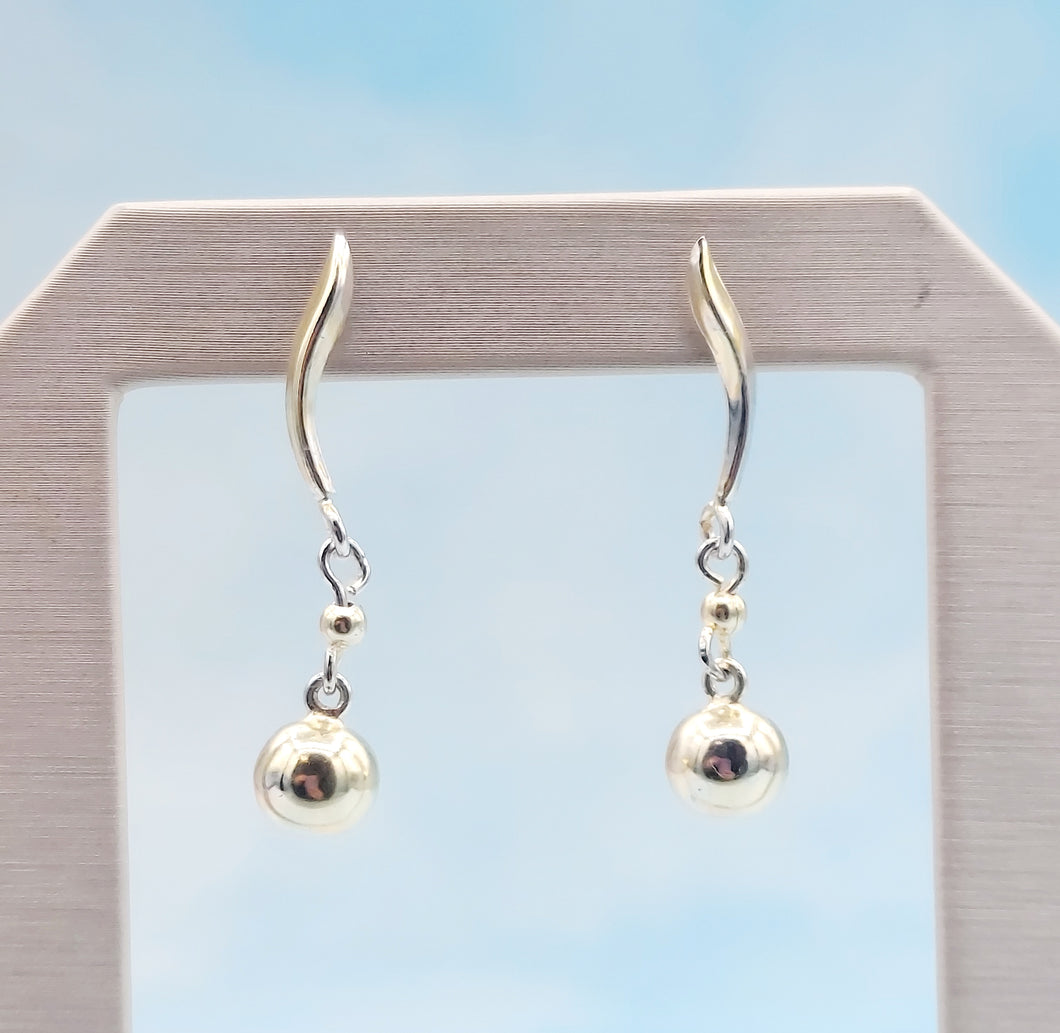 Dangle Ball Earrings - Sterling Silver