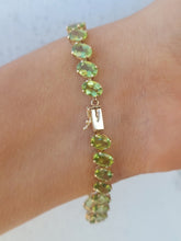 Load image into Gallery viewer, Oval Peridot Tennis Bracelet - 14K Yellow Gold - Estate