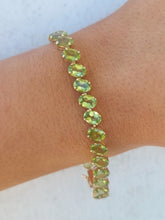 Load image into Gallery viewer, Oval Peridot Tennis Bracelet - 14K Yellow Gold - Estate
