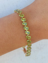 Load image into Gallery viewer, Oval Peridot Tennis Bracelet - 14K Yellow Gold - Estate