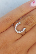 Load image into Gallery viewer, Diamond Horseshoe Ring - 14K White Gold