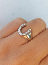 Load image into Gallery viewer, Diamond Horseshoe Ring - 14K White Gold