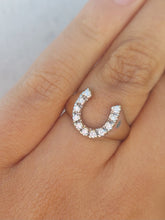 Load image into Gallery viewer, Diamond Horseshoe Ring - 14K White Gold