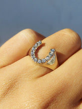 Load image into Gallery viewer, Diamond Horseshoe Ring - 14K White Gold