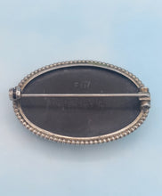 Load image into Gallery viewer, Vintage Wedgewood Black Jasper Silver Pin