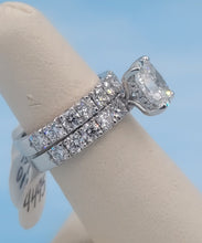 Load image into Gallery viewer, Elongated Cushion Lab Diamond Ring with Matching Band- 14K White Gold
