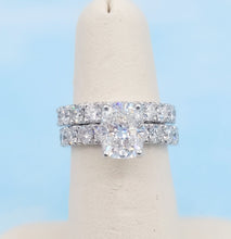 Load image into Gallery viewer, Elongated Cushion Lab Diamond Ring with Matching Band- 14K White Gold