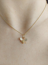 Load image into Gallery viewer, Diamond &amp; Ruby Bee Charm - 14K Yellow Gold