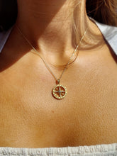 Load image into Gallery viewer, Diamond Compass Necklace - 14K Yellow Gold