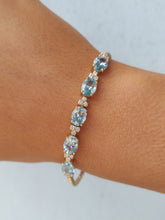 Load image into Gallery viewer, Aquamarine and Diamond Bracelet -14K Gold