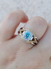 Load image into Gallery viewer, Blue Diamond Ring with Two Tone Setting - 14K Yellow Gold