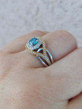 Load image into Gallery viewer, Blue Diamond Ring with Two Tone Setting - 14K Yellow Gold