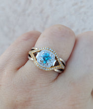 Load image into Gallery viewer, Blue Diamond Ring with Two Tone Setting - 14K Yellow Gold