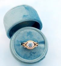 Load image into Gallery viewer, Blue Diamond Ring with Two Tone Setting - 14K Yellow Gold