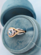 Load image into Gallery viewer, Blue Diamond Ring with Two Tone Setting - 14K Yellow Gold