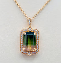 Load image into Gallery viewer, Watermelon Tourmaline Pendant - 14K Rose Gold