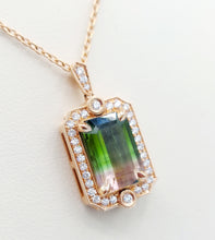 Load image into Gallery viewer, Watermelon Tourmaline Pendant - 14K Rose Gold