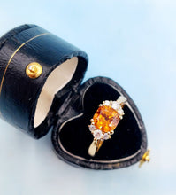 Load image into Gallery viewer, Spessartite (Orange) Garnet &amp; Diamond Ring - 14K Yellow Gold