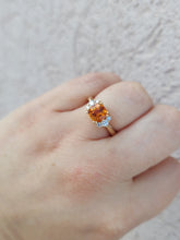 Load image into Gallery viewer, Spessartite (Orange) Garnet &amp; Diamond Ring - 14K Yellow Gold