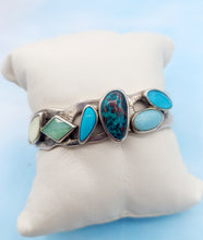 Load image into Gallery viewer, Multi Turquoise Cuff Bracelet - Sterling Silver