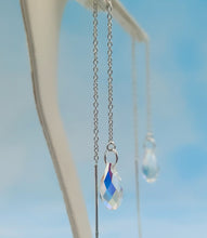Load image into Gallery viewer, Crystal Briolette Threader Earrings - Clear AB