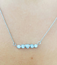 Load image into Gallery viewer, Five Stone Diamond Necklace - 18K White Gold