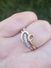 Load image into Gallery viewer, Heart Ring with Diamonds - 10K Yellow Gold