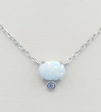 Load image into Gallery viewer, Opal Necklace - Sterling Silver, Lotus Jewelry